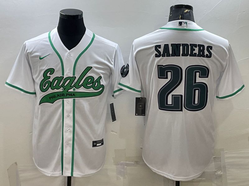 Men Philadelphia Eagles #26 Sanders White 2022 Nike Co branded NFL Jerseys